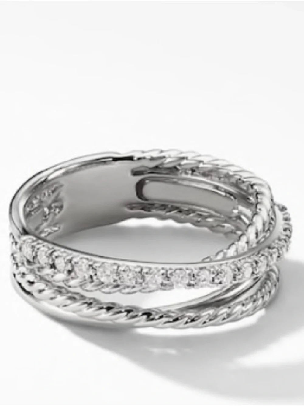 David Yurman Crossover Ring with Diamonds - Picture 2 of 3